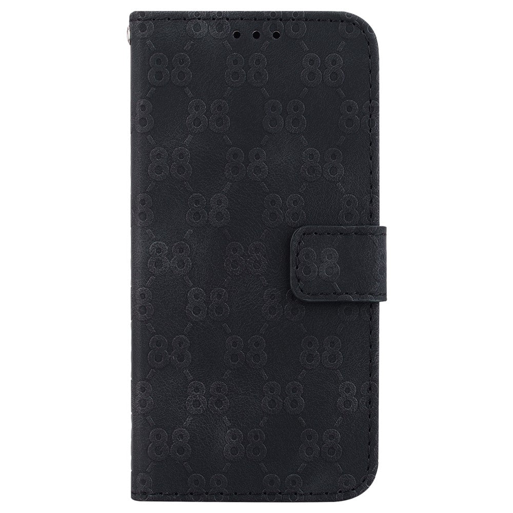 For Xiaomi Redmi 12 4G Foldable Stand Phone Cover Double 8-Shape Imprinted Leather Wallet Case