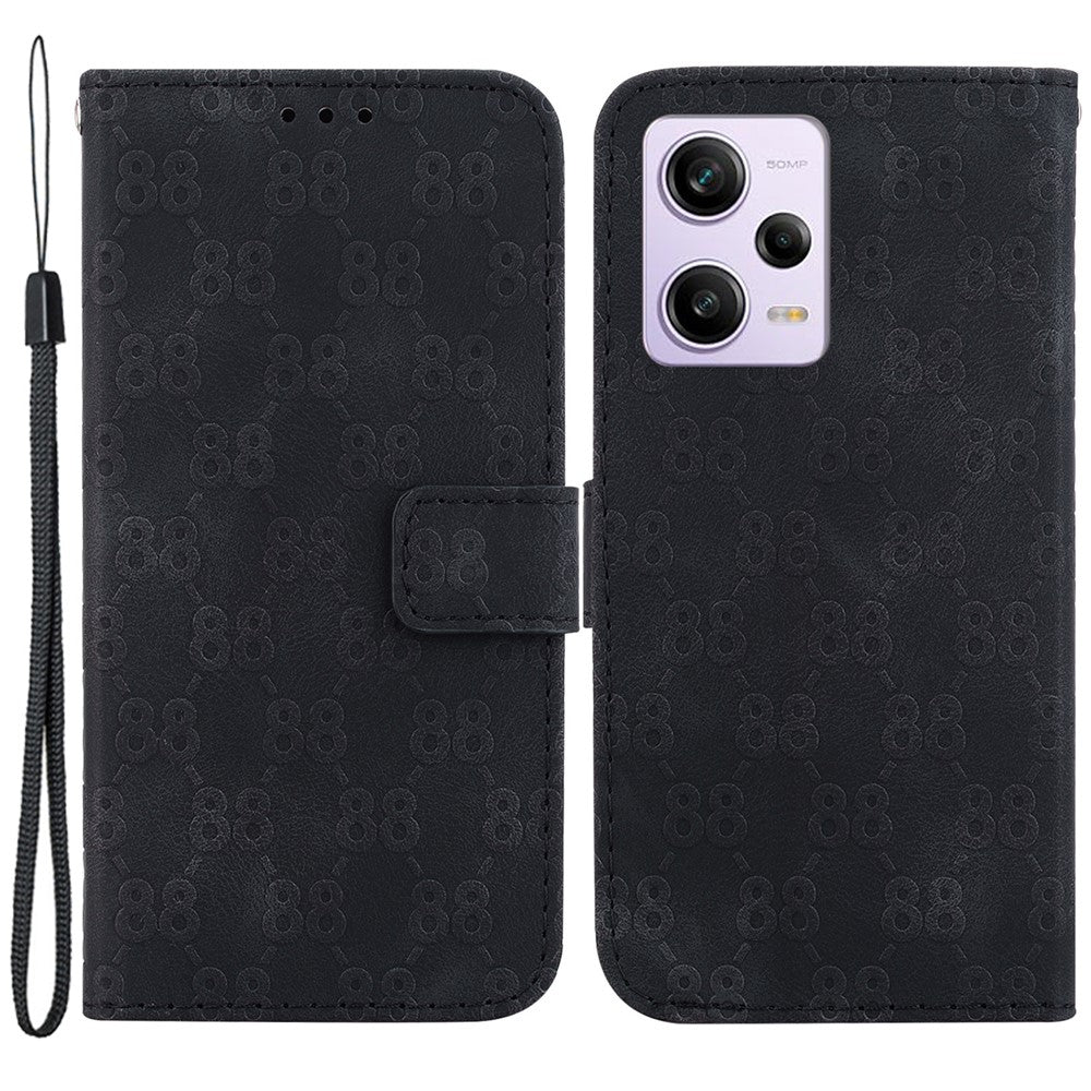 For Xiaomi Poco X5 Pro 5G / Redmi Note 12 Pro Speed 5G / Note 12 Pro 5G Double 8-Shape Imprint Wallet Cover Leather Stand Phone Case