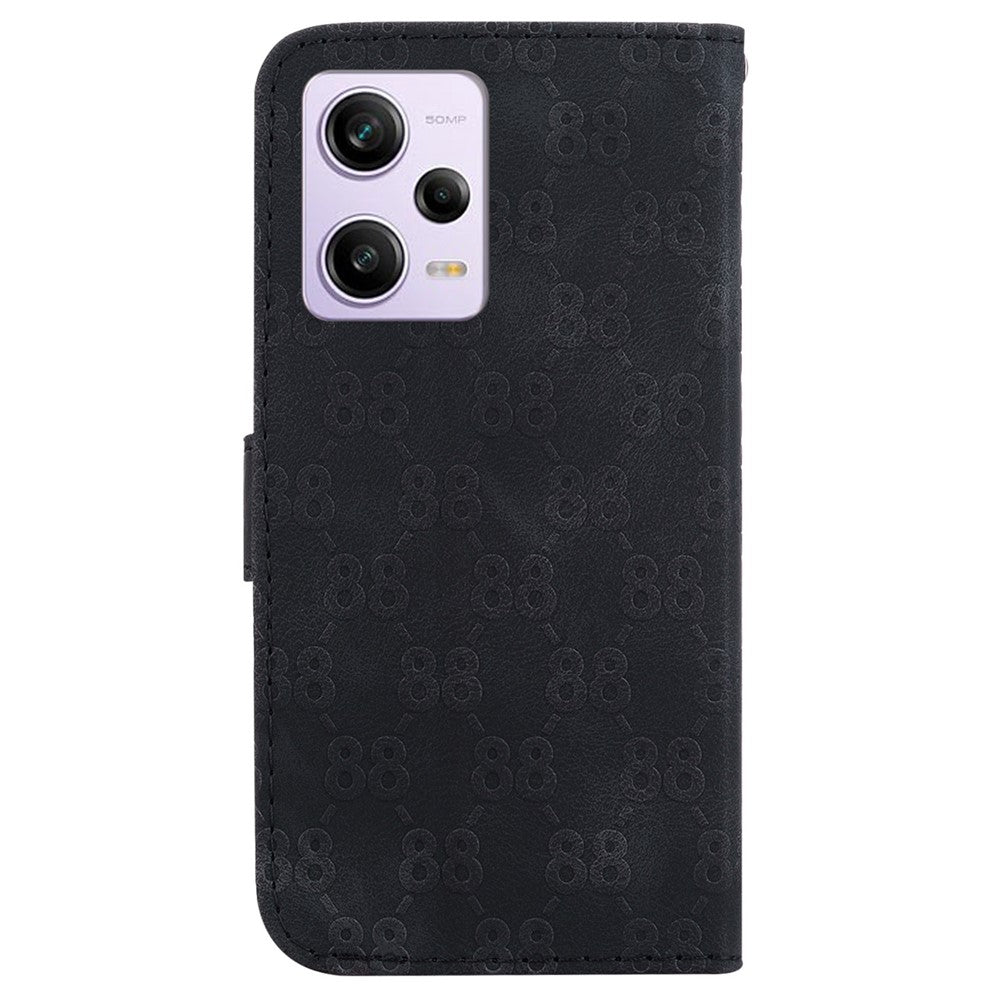 For Xiaomi Poco X5 Pro 5G / Redmi Note 12 Pro Speed 5G / Note 12 Pro 5G Double 8-Shape Imprint Wallet Cover Leather Stand Phone Case