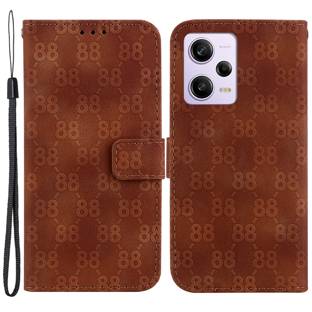 For Xiaomi Poco X5 Pro 5G / Redmi Note 12 Pro Speed 5G / Note 12 Pro 5G Double 8-Shape Imprint Wallet Cover Leather Stand Phone Case