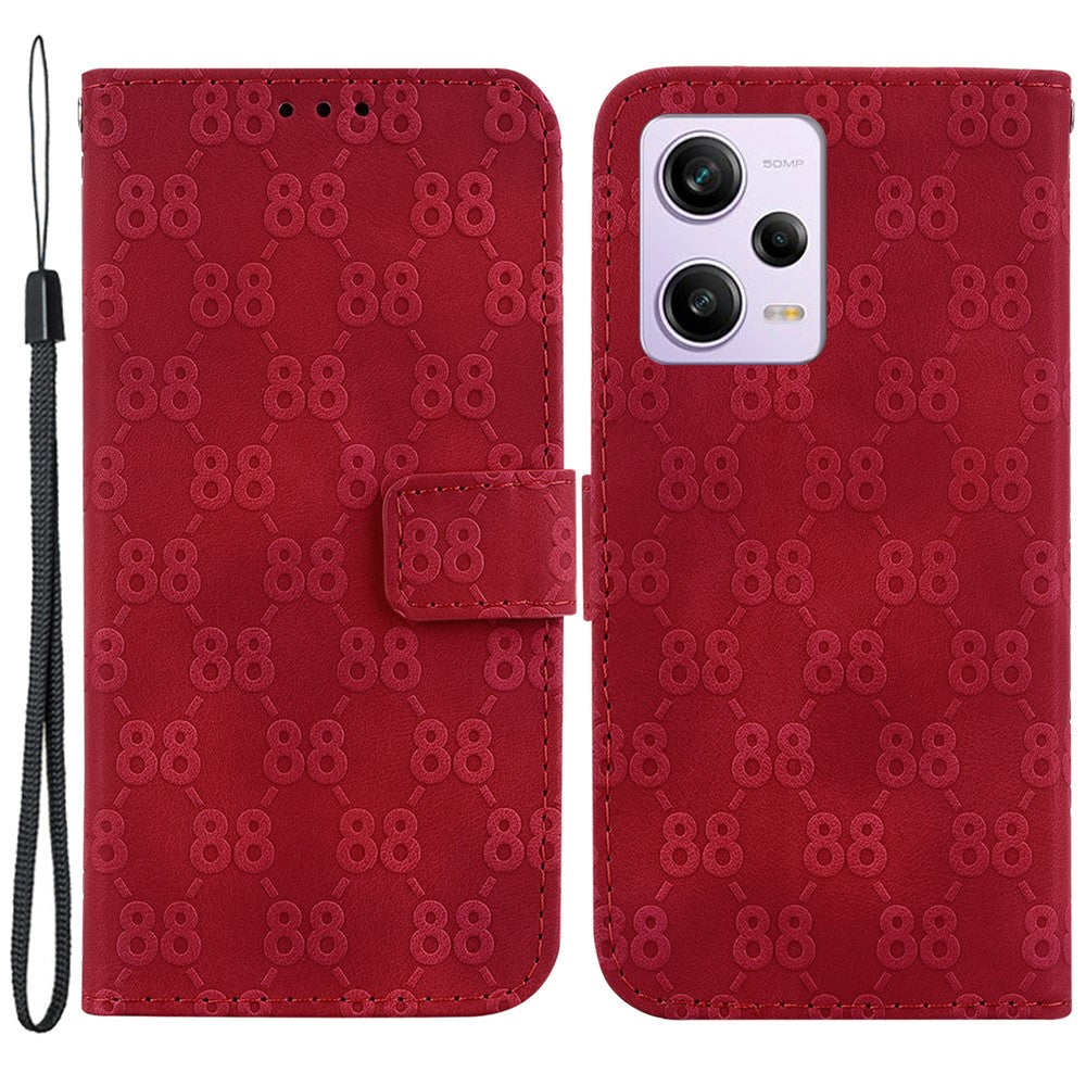 For Xiaomi Poco X5 Pro 5G / Redmi Note 12 Pro Speed 5G / Note 12 Pro 5G Double 8-Shape Imprint Wallet Cover Leather Stand Phone Case