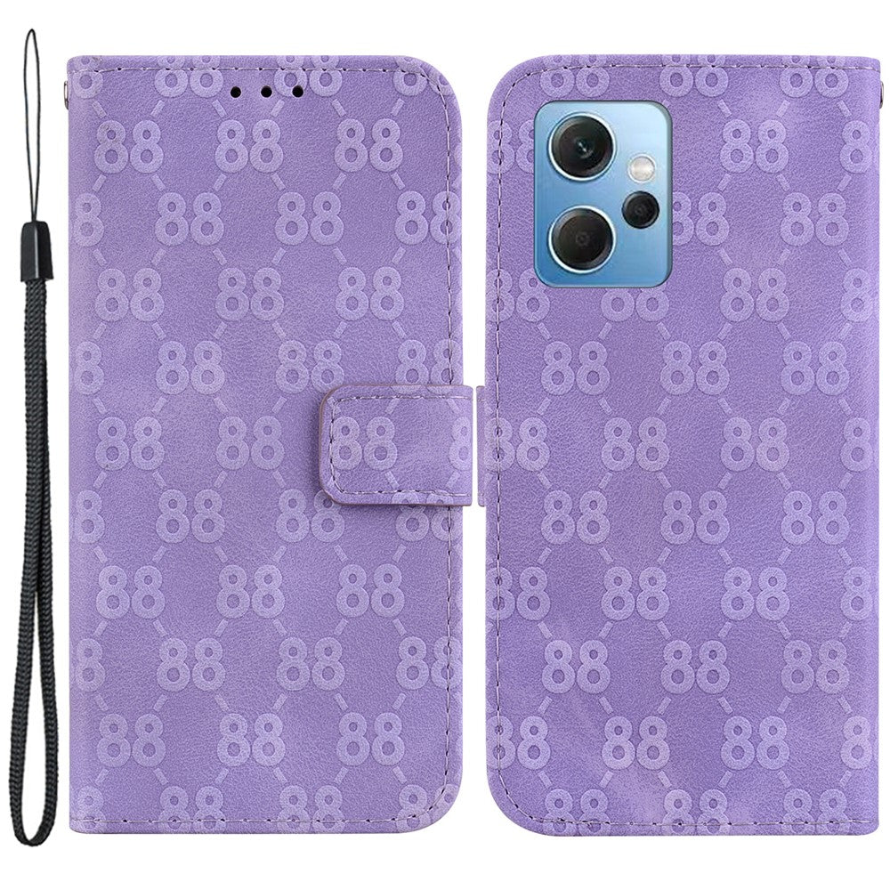 For Xiaomi Redmi Note 12 4G Shockproof Case Double 8-Shape Imprinted PU Leather Wallet Phone Cover