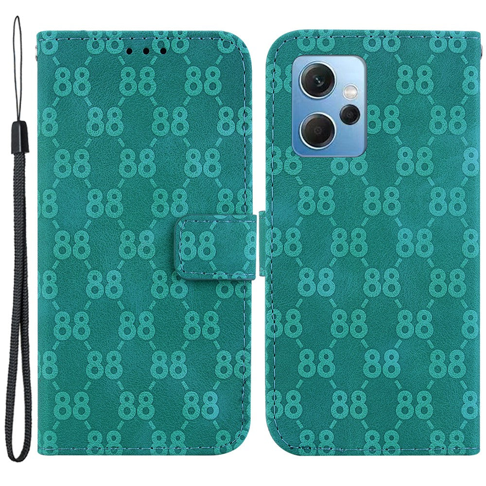 For Xiaomi Redmi Note 12 4G Shockproof Case Double 8-Shape Imprinted PU Leather Wallet Phone Cover