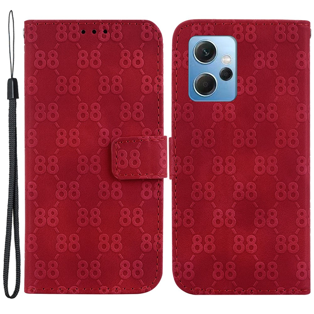 For Xiaomi Redmi Note 12 4G Shockproof Case Double 8-Shape Imprinted PU Leather Wallet Phone Cover