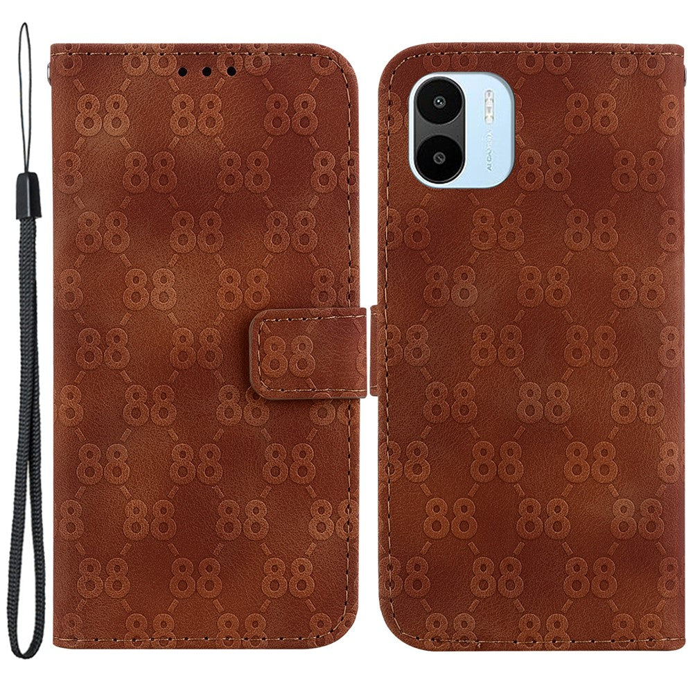 For Xiaomi Redmi A1 4G / A2 4G Anti-Drop Wallet Phone Case Double 8-Shape Imprinted PU Leather Flip Cover