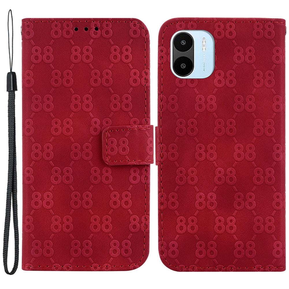 For Xiaomi Redmi A1 4G / A2 4G Anti-Drop Wallet Phone Case Double 8-Shape Imprinted PU Leather Flip Cover