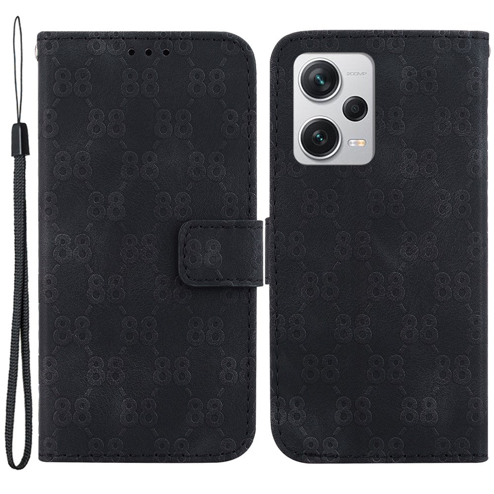Anti-Scratch Phone Case for Xiaomi Redmi Note 12 Pro+ 5G Double 8-Shape Imprinted PU Leather Wallet Phone Cover