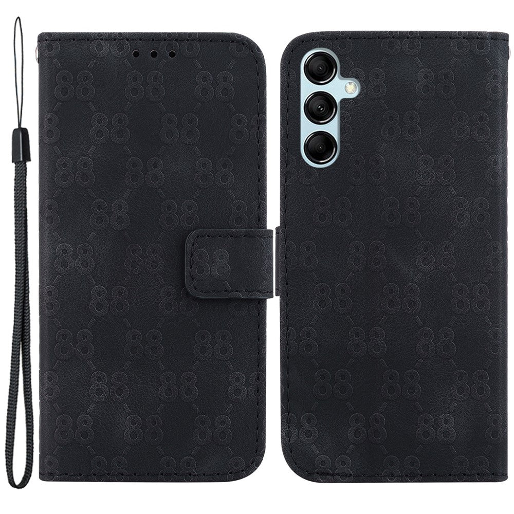 Pungtelefoncover til Samsung Galaxy M54 5G / F54 5G Anti-Drop Dobbelt 8-formet Præget PU-læder Flip Cover