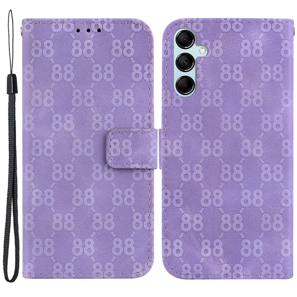 Pungtelefoncover til Samsung Galaxy M54 5G / F54 5G Anti-Drop Dobbelt 8-formet Præget PU-læder Flip Cover
