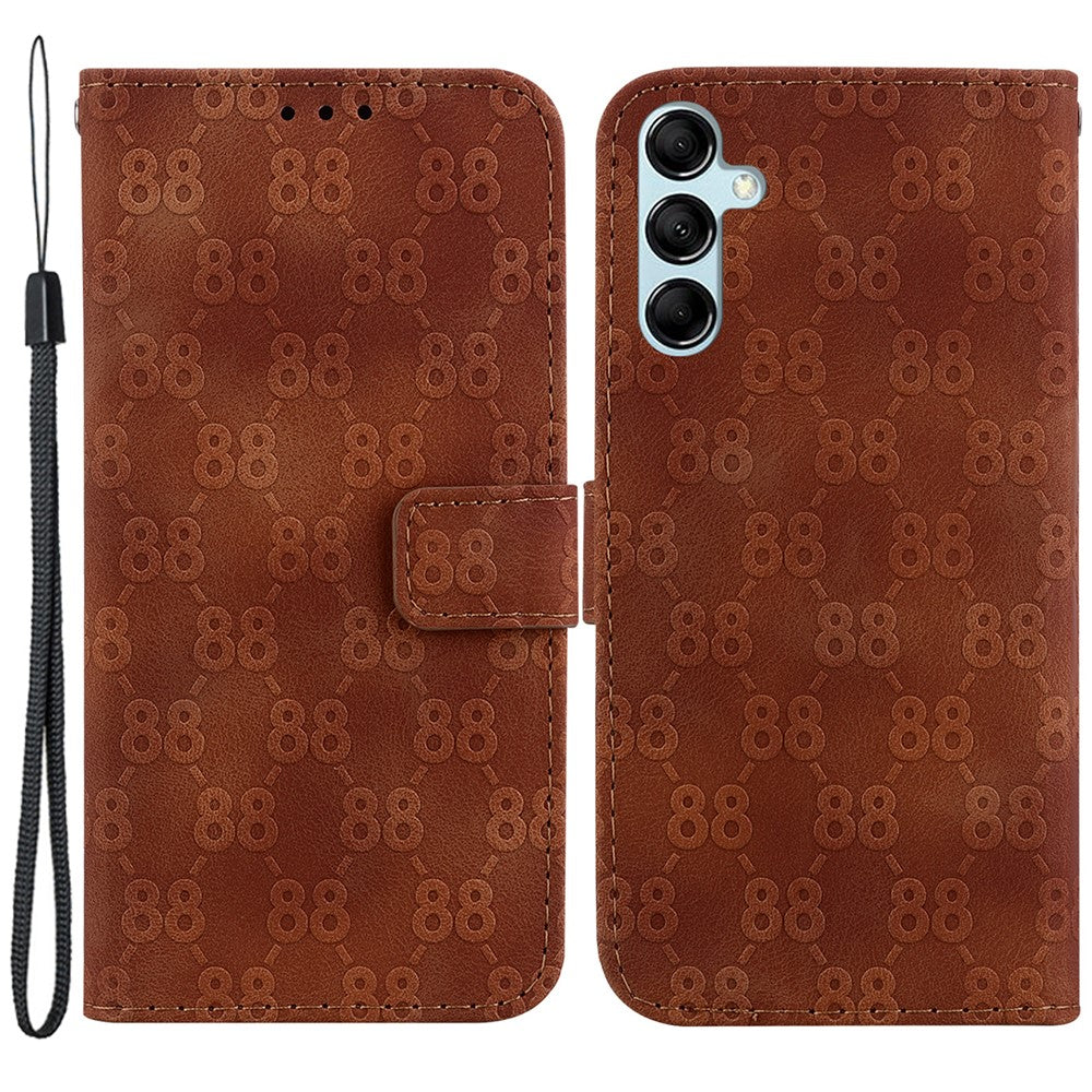 Pungtelefoncover til Samsung Galaxy M54 5G / F54 5G Anti-Drop Dobbelt 8-formet Præget PU-læder Flip Cover