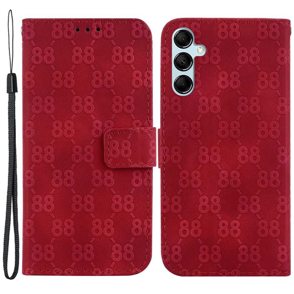 Pungtelefoncover til Samsung Galaxy M54 5G / F54 5G Anti-Drop Dobbelt 8-formet Præget PU-læder Flip Cover