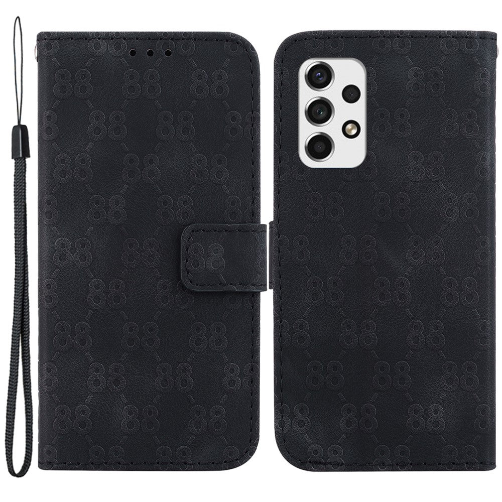 Shockproof Case for Samsung Galaxy A33 5G Anti-Drop Wallet Phone Case Double 8-Shape Imprinted PU Leather Flip Cover