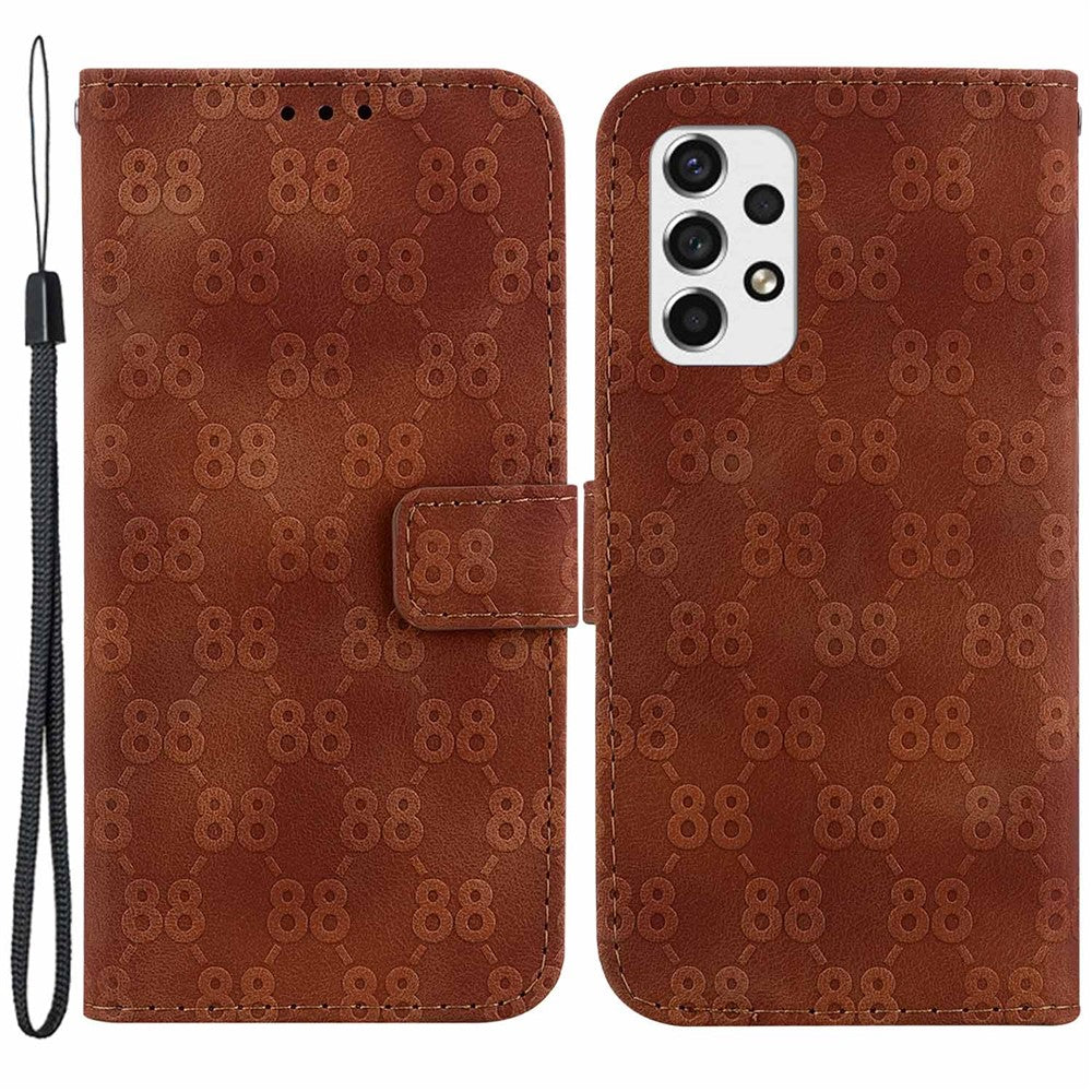 Shockproof Case for Samsung Galaxy A33 5G Anti-Drop Wallet Phone Case Double 8-Shape Imprinted PU Leather Flip Cover