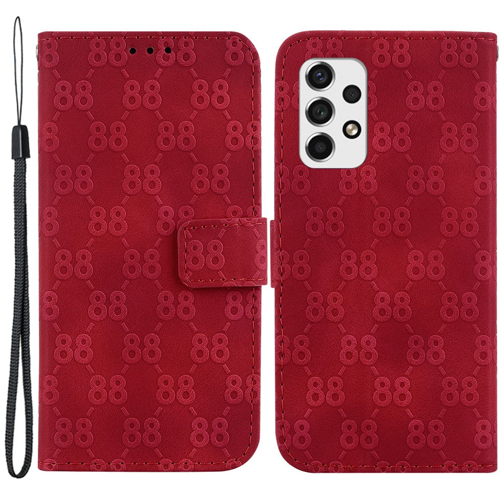 Shockproof Case for Samsung Galaxy A33 5G Anti-Drop Wallet Phone Case Double 8-Shape Imprinted PU Leather Flip Cover