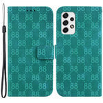 Wallet Phone Case for Samsung Galaxy A73 5G Double 8-Shape Imprinted PU Leather Phone Cover with Strap