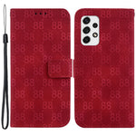 Wallet Phone Case for Samsung Galaxy A73 5G Double 8-Shape Imprinted PU Leather Phone Cover with Strap
