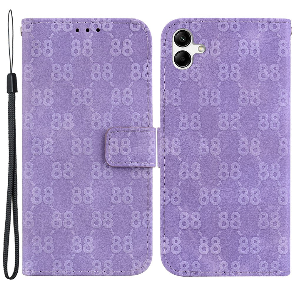 For Samsung Galaxy A04e 4G / F04 4G / M04 4G Drop-proof Stand Leather Wallet Cover Double 8-Shape Imprint Phone Case