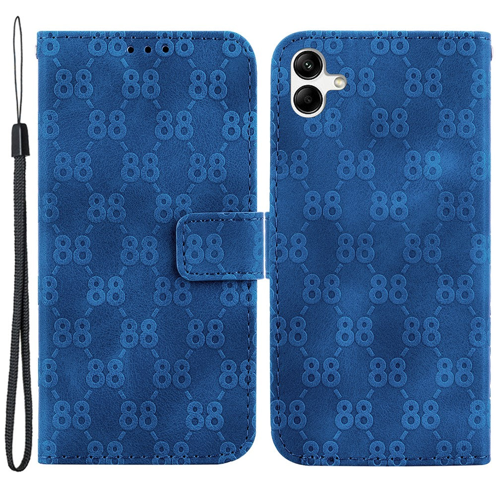 For Samsung Galaxy A04e 4G / F04 4G / M04 4G Drop-proof Stand Leather Wallet Cover Double 8-Shape Imprint Phone Case