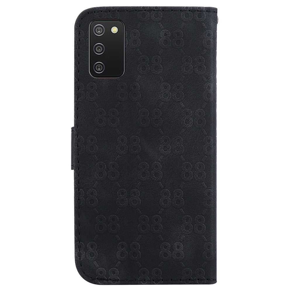 Til Samsung Galaxy A03s (166.5mm) Stilfuldt Dobbelt 8-Formet Imprint Pung-Cover Læder Stand Telefoncover