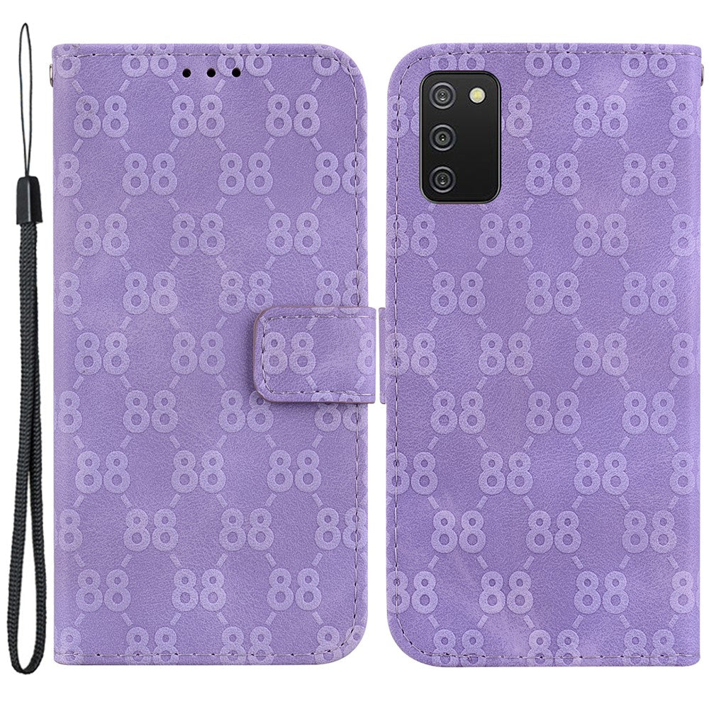 Til Samsung Galaxy A03s (166.5mm) Stilfuldt Dobbelt 8-Formet Imprint Pung-Cover Læder Stand Telefoncover