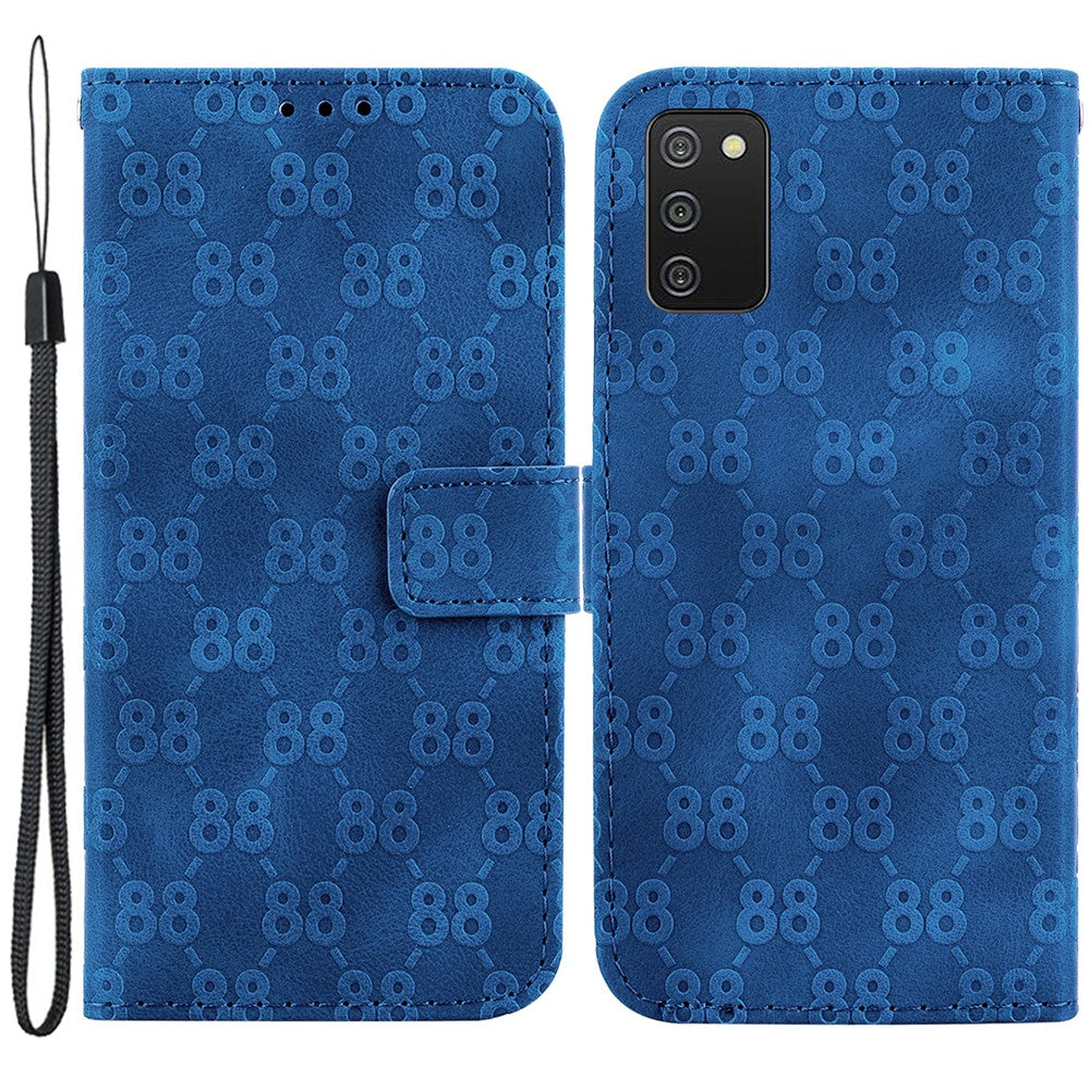 Til Samsung Galaxy A03s (166.5mm) Stilfuldt Dobbelt 8-Formet Imprint Pung-Cover Læder Stand Telefoncover