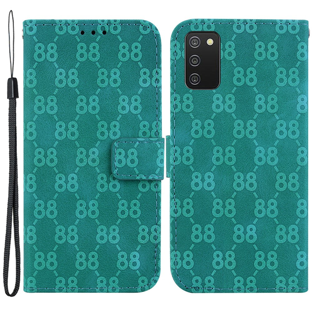 Til Samsung Galaxy A03s (166.5mm) Stilfuldt Dobbelt 8-Formet Imprint Pung-Cover Læder Stand Telefoncover
