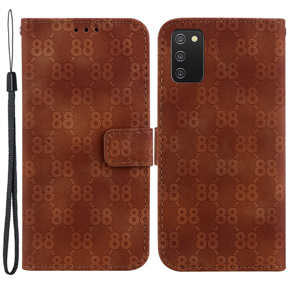 Til Samsung Galaxy A03s (166.5mm) Stilfuldt Dobbelt 8-Formet Imprint Pung-Cover Læder Stand Telefoncover
