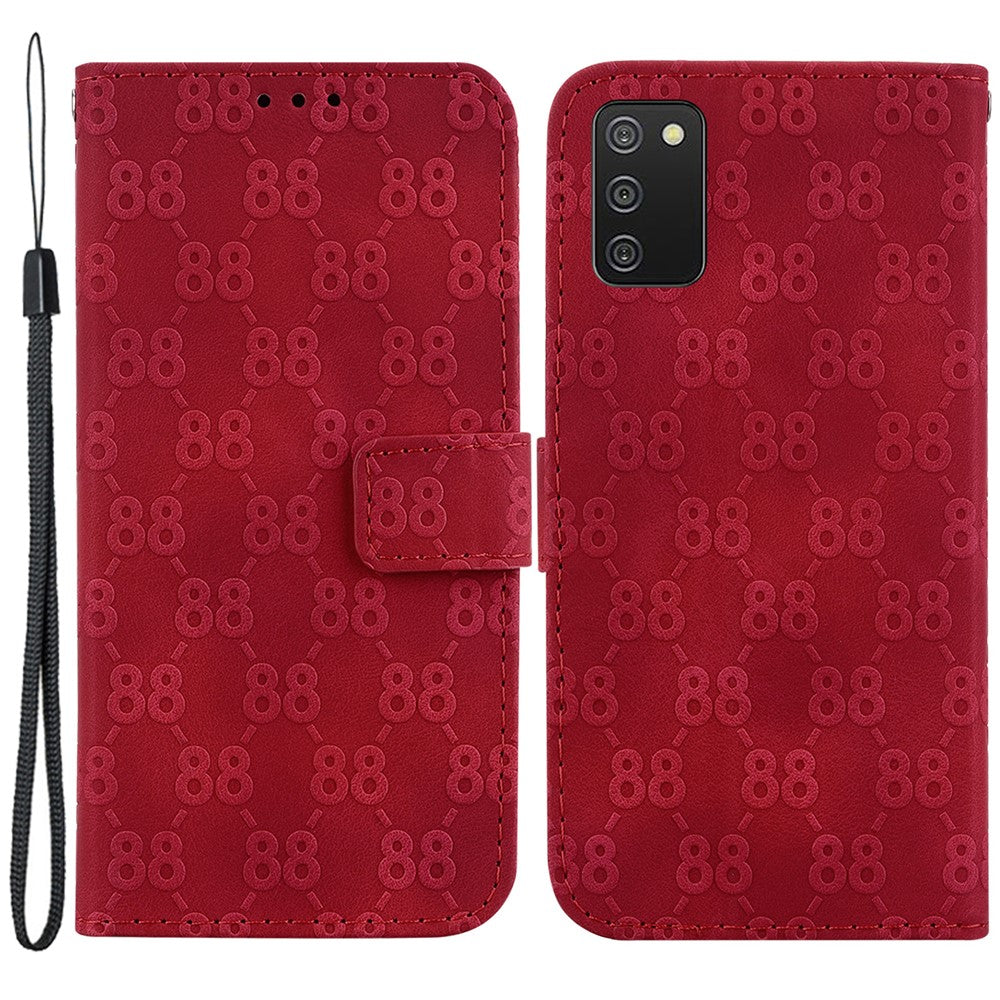 Til Samsung Galaxy A03s (166.5mm) Stilfuldt Dobbelt 8-Formet Imprint Pung-Cover Læder Stand Telefoncover