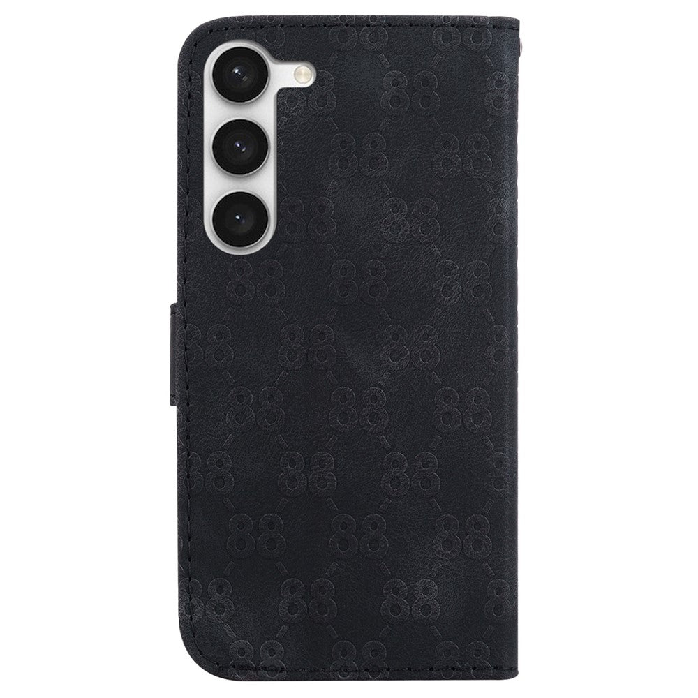 PU Leather Case for Samsung Galaxy S23+ , 8-Shape Imprinted Stand Folio Flip Wallet Phone Cover