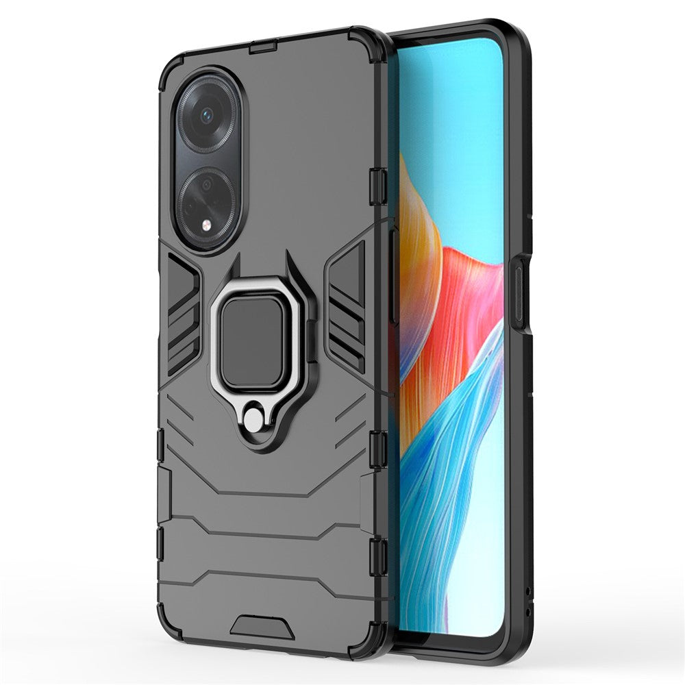 For Oppo A98 5G / A1 5G Ring Holder Kickstand Back Cover TPU+PC Shockproof Phone Case