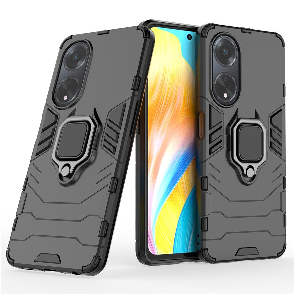 For Oppo A98 5G / A1 5G Ring Holder Kickstand Back Cover TPU+PC Shockproof Phone Case