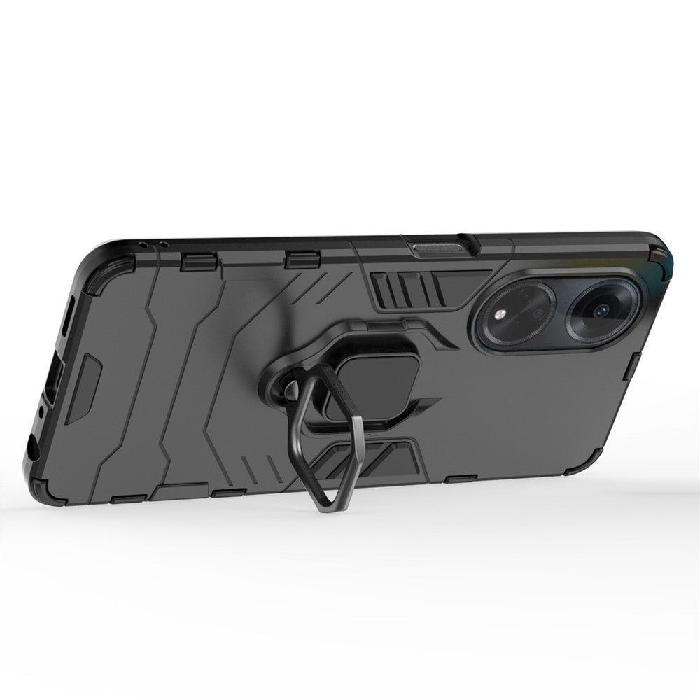 For Oppo A98 5G / A1 5G Ring Holder Kickstand Back Cover TPU+PC Shockproof Phone Case