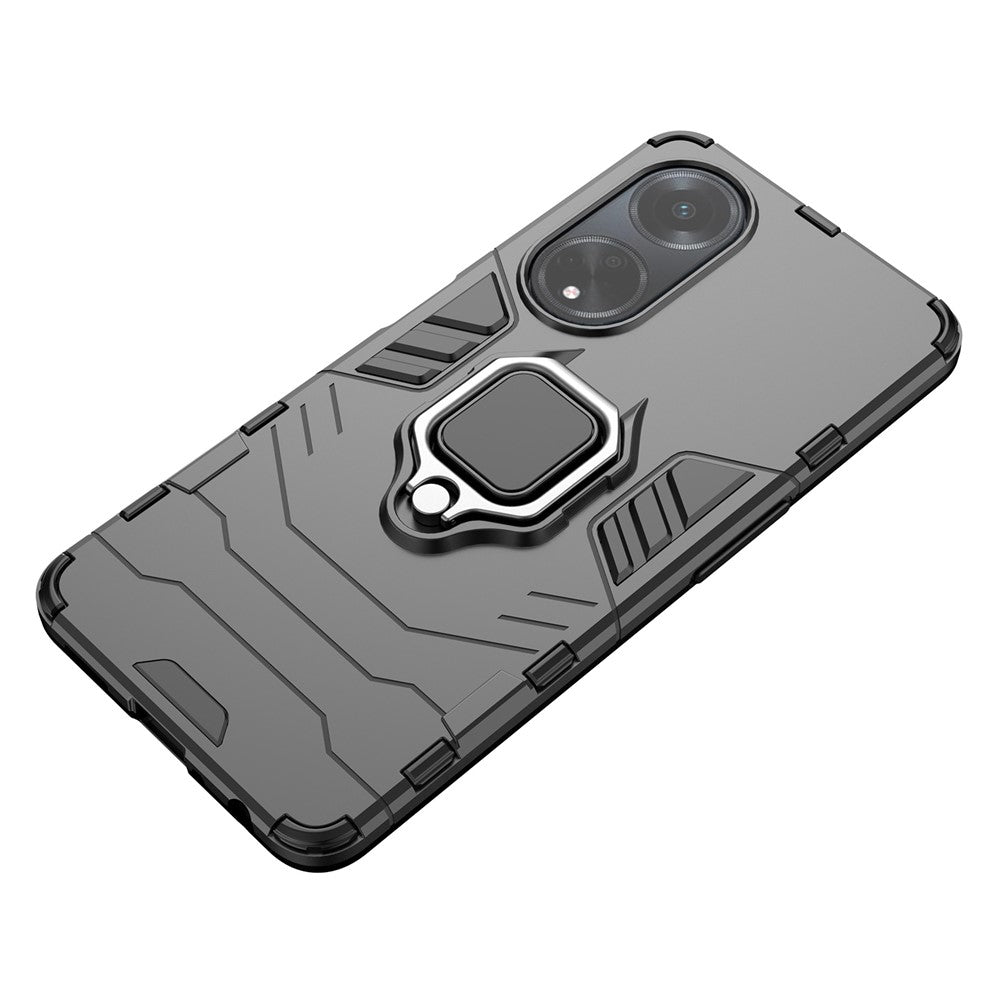 For Oppo A98 5G / A1 5G Ring Holder Kickstand Back Cover TPU+PC Shockproof Phone Case