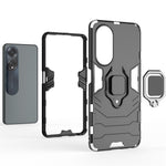 For Oppo A98 5G / A1 5G Ring Holder Kickstand Back Cover TPU+PC Shockproof Phone Case