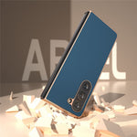 For Samsung Galaxy Z Fold5 5G Silky Feeling Phone Case Genuine Cow Leather + PC Electroplating Cover