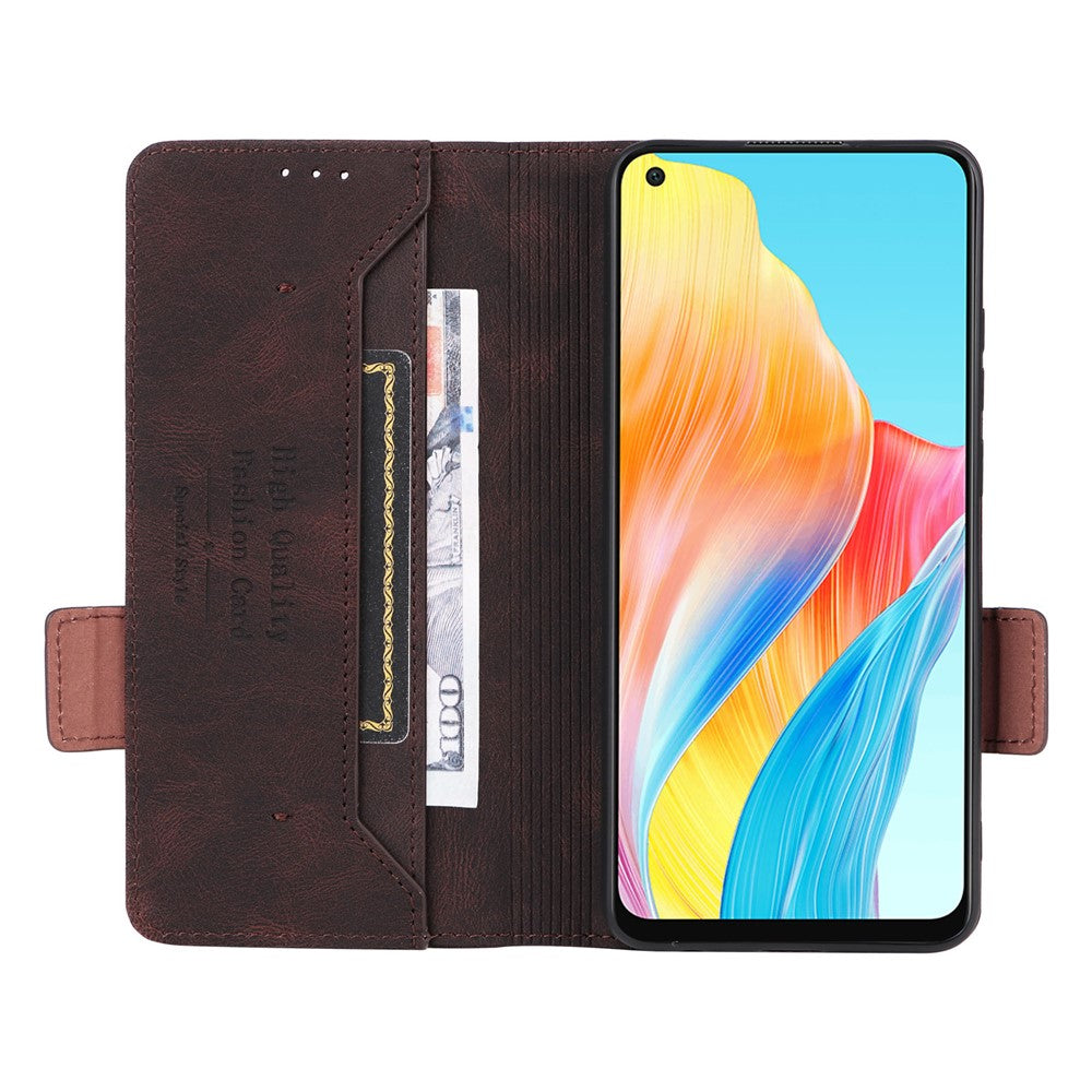 For Oppo A78 4G Hardware Decor Anti-drop Phone Case PU Leather Wallet Stand Cover