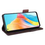 For Oppo A78 4G Hardware Decor Anti-drop Phone Case PU Leather Wallet Stand Cover