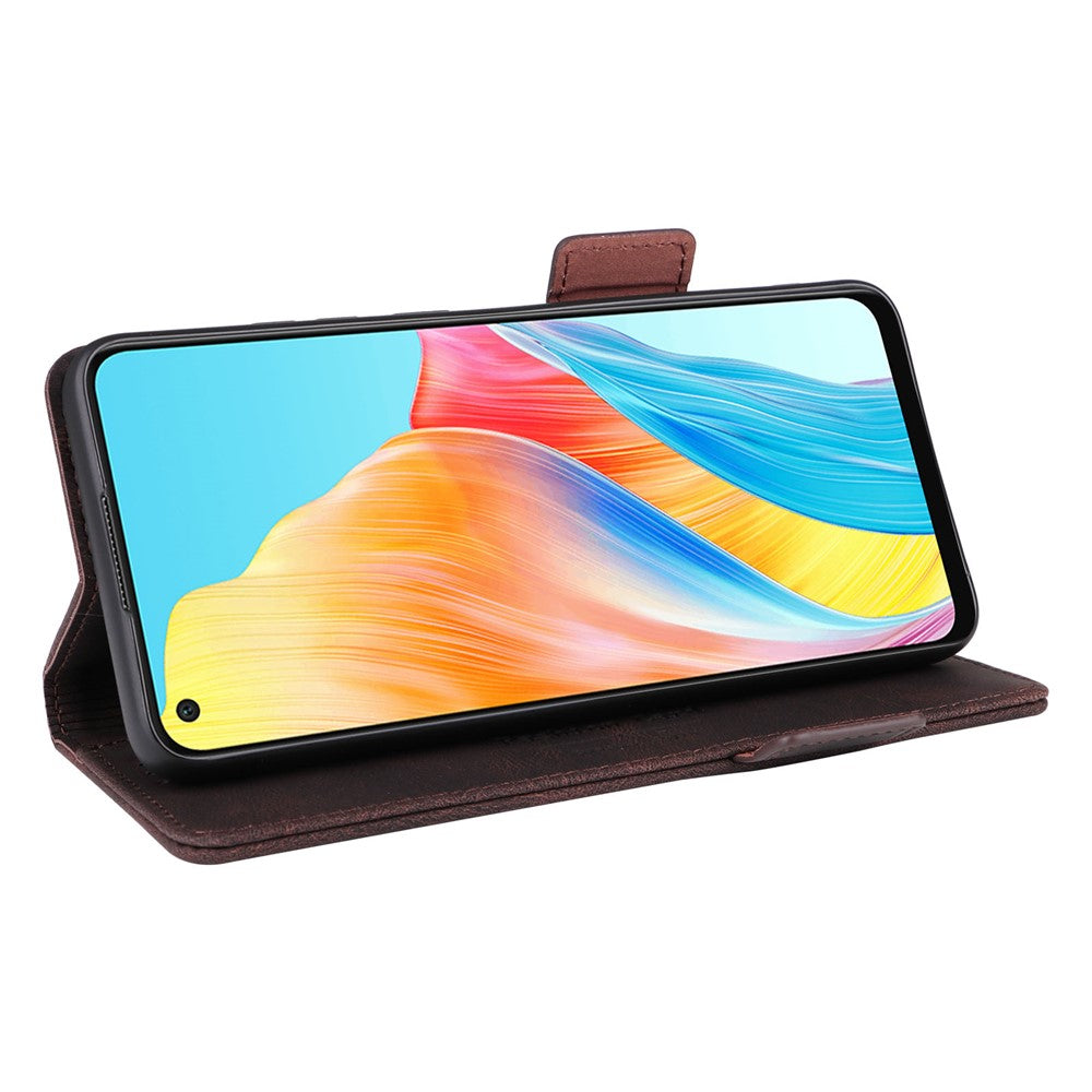 For Oppo A78 4G Hardware Decor Anti-drop Phone Case PU Leather Wallet Stand Cover