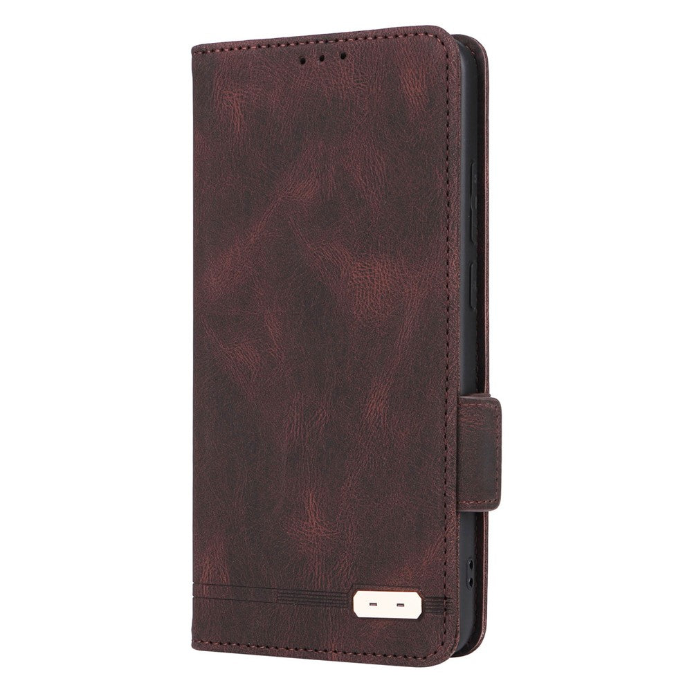 For Oppo A78 4G Hardware Decor Anti-drop Phone Case PU Leather Wallet Stand Cover