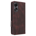 For Oppo A78 4G Hardware Decor Anti-drop Phone Case PU Leather Wallet Stand Cover