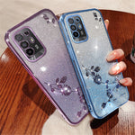 KADEM För Oppo A95 5G / F19 Pro+ 5G / Reno5 Z / A94 5G TPU Reptåligt Skal Strass Blomma Glitter Gradient mobilskal