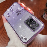 KADEM För Oppo A95 5G / F19 Pro+ 5G / Reno5 Z / A94 5G TPU Reptåligt Skal Strass Blomma Glitter Gradient mobilskal