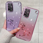 KADEM För Oppo A95 5G / F19 Pro+ 5G / Reno5 Z / A94 5G TPU Reptåligt Skal Strass Blomma Glitter Gradient mobilskal