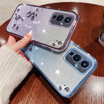 KADEM För OnePlus 9 (EU / US-version) Gradient TPU Reptåligt Skal Strass Blomma Glitter mobilskal