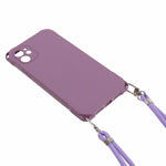 Phone Cover for iPhone 12 6.1 inch Shockproof Four Corner Thickened TPU Back Case with 150cm Hanging Rope
