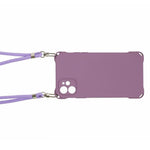 Phone Cover for iPhone 12 6.1 inch Shockproof Four Corner Thickened TPU Back Case with 150cm Hanging Rope