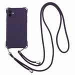 Phone Cover for iPhone 12 6.1 inch Shockproof Four Corner Thickened TPU Back Case with 150cm Hanging Rope