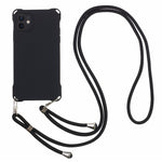 Phone Cover for iPhone 12 6.1 inch Shockproof Four Corner Thickened TPU Back Case with 150cm Hanging Rope