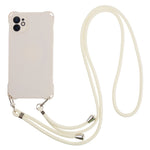 Phone Cover for iPhone 12 6.1 inch Shockproof Four Corner Thickened TPU Back Case with 150cm Hanging Rope