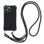 For iPhone 12 Pro Shockproof TPU Cover Four Corner Thickened Dustproof Phone Case with 150cm Hanging Rope